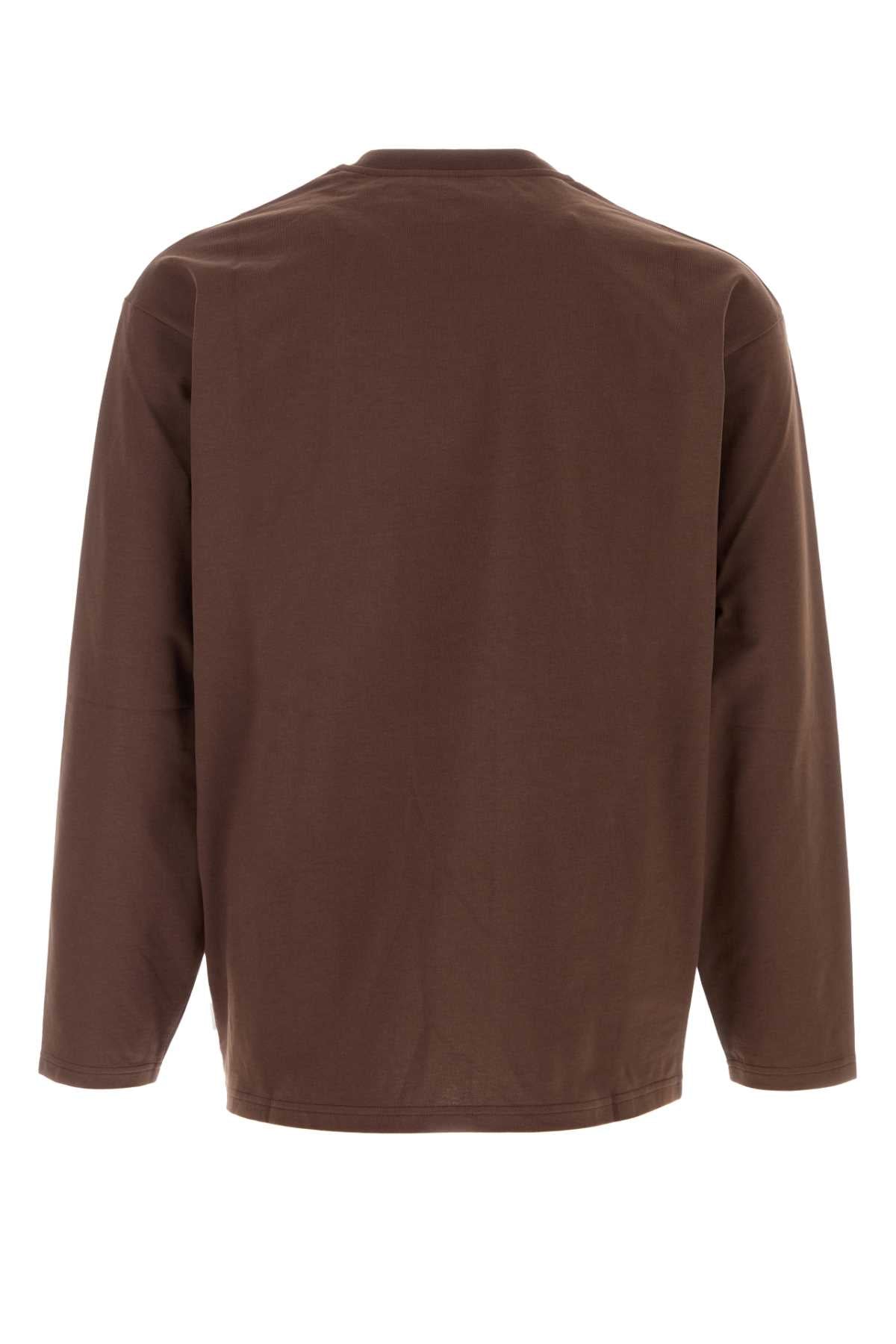 Jil Sander Men Chocolate Cotton T-Shirt JIL SANDER