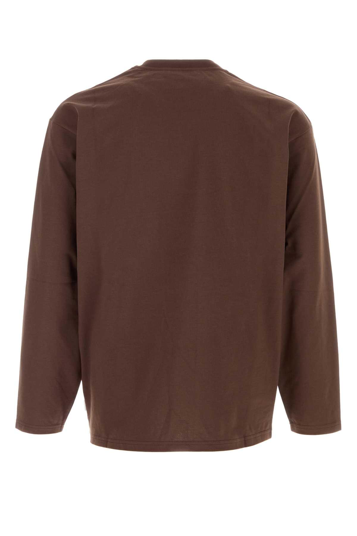 Jil Sander Men Chocolate Cotton T-Shirt JIL SANDER