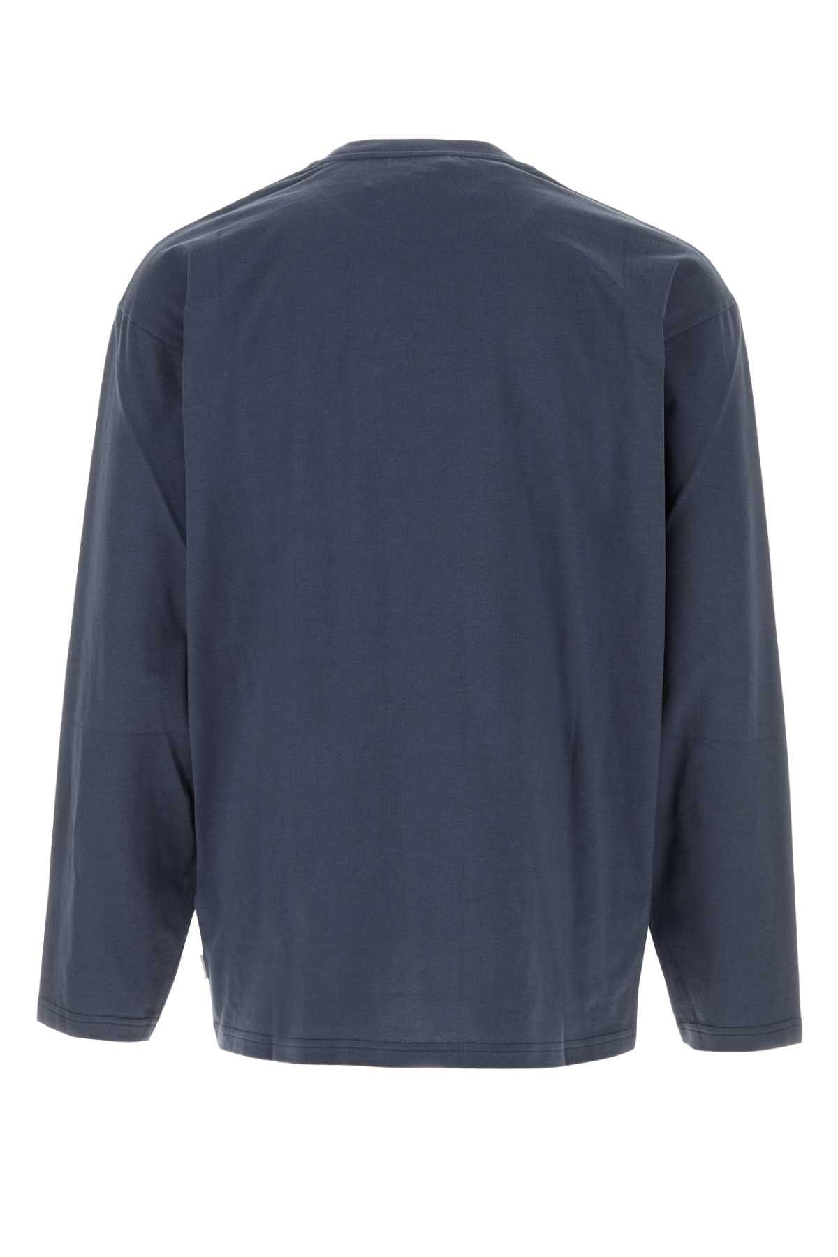 Jil Sander Men Navy Blue Cotton T-Shirt JIL SANDER