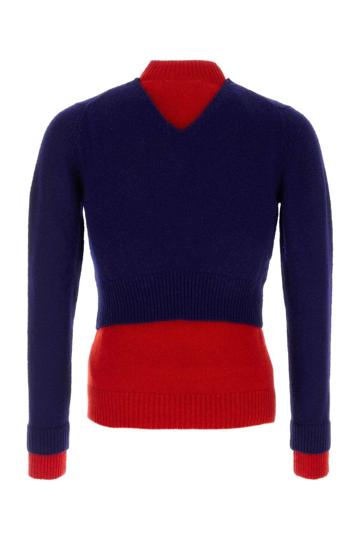Jil Sander Men Two-Tone Wool Blend Sweater JIL SANDER
