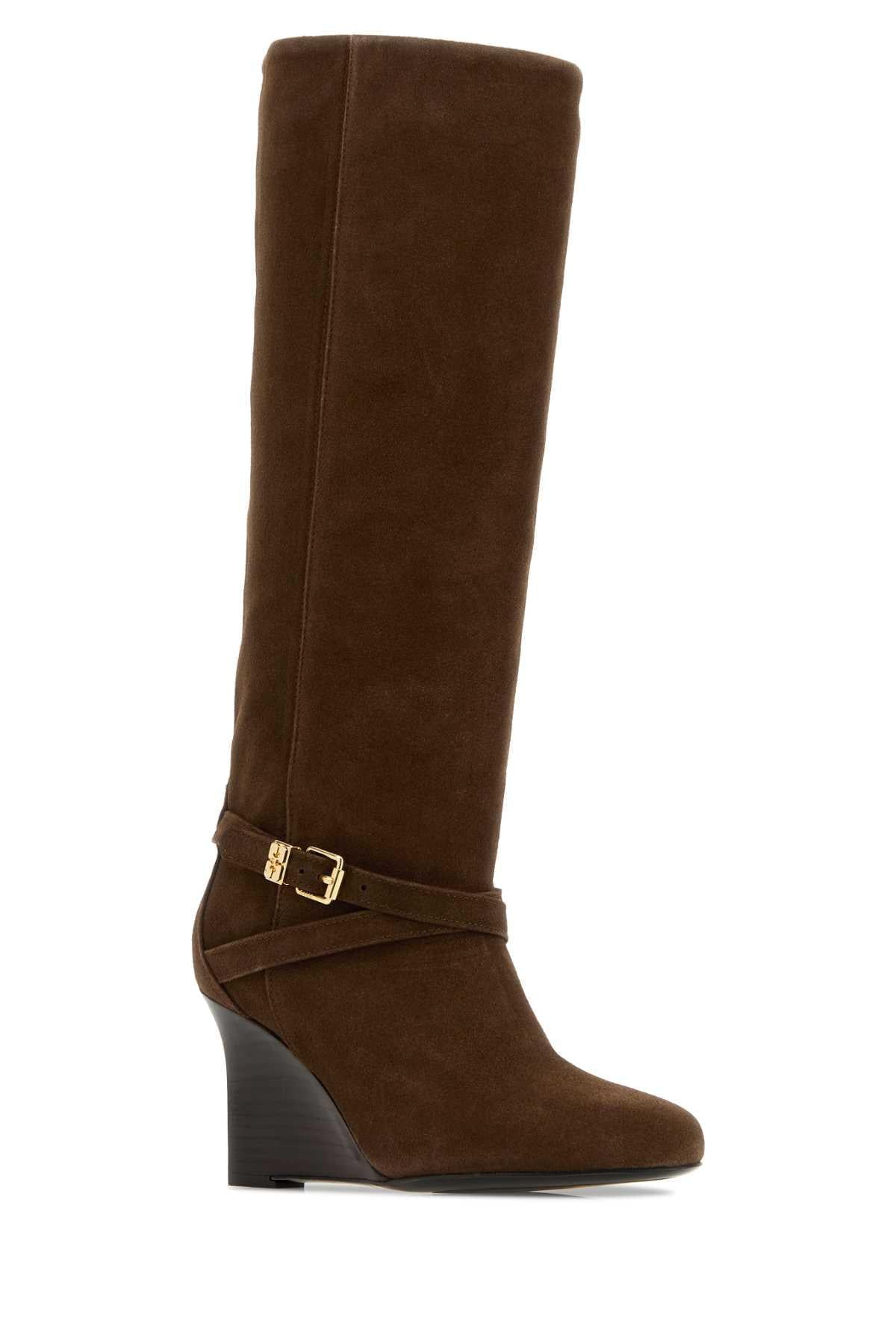 Ganni Women Brown Suede Boots GANNI
