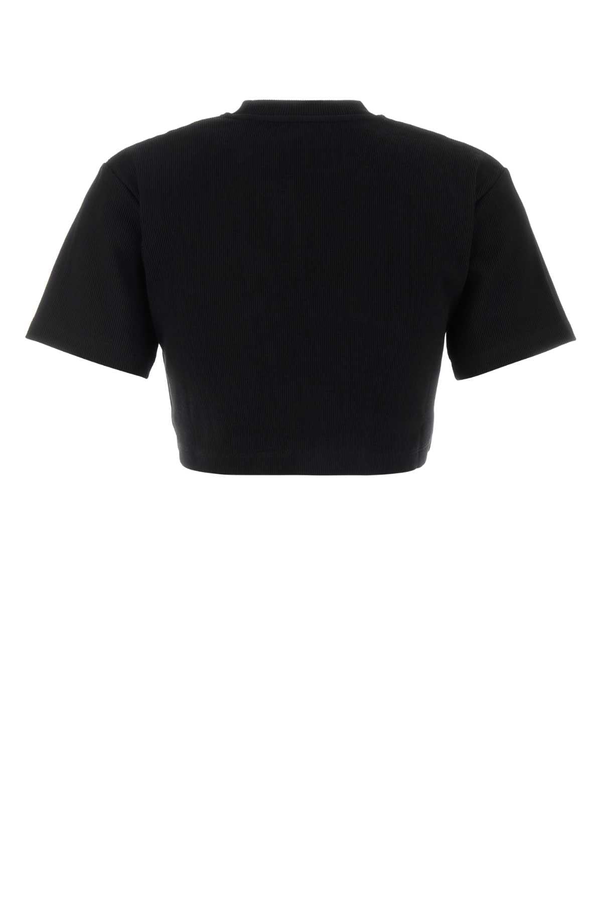 Off White Women Black Stretch Cotton T-Shirt OFF-WHITE