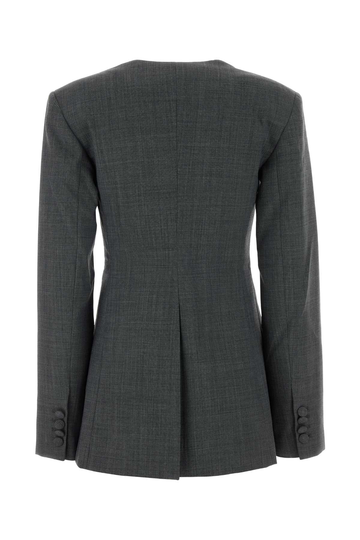 Ganni Women Grey Twill Blazer GANNI