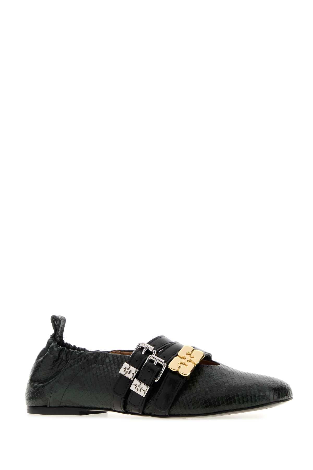 Ganni Women Printed Synthetic Leather Ballerinas GANNI