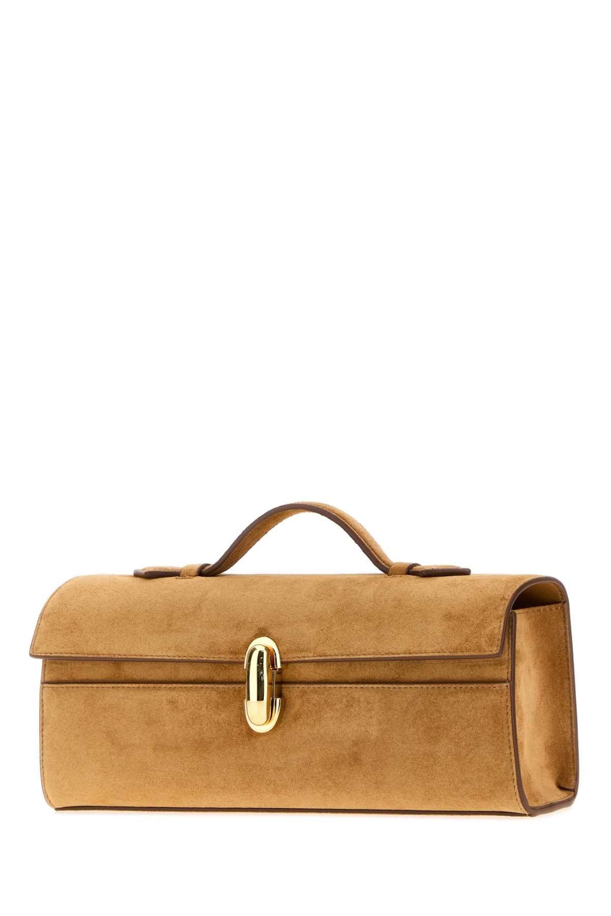 Savette Women Camel Suede Slim Symmetry Handbag SAVETTE