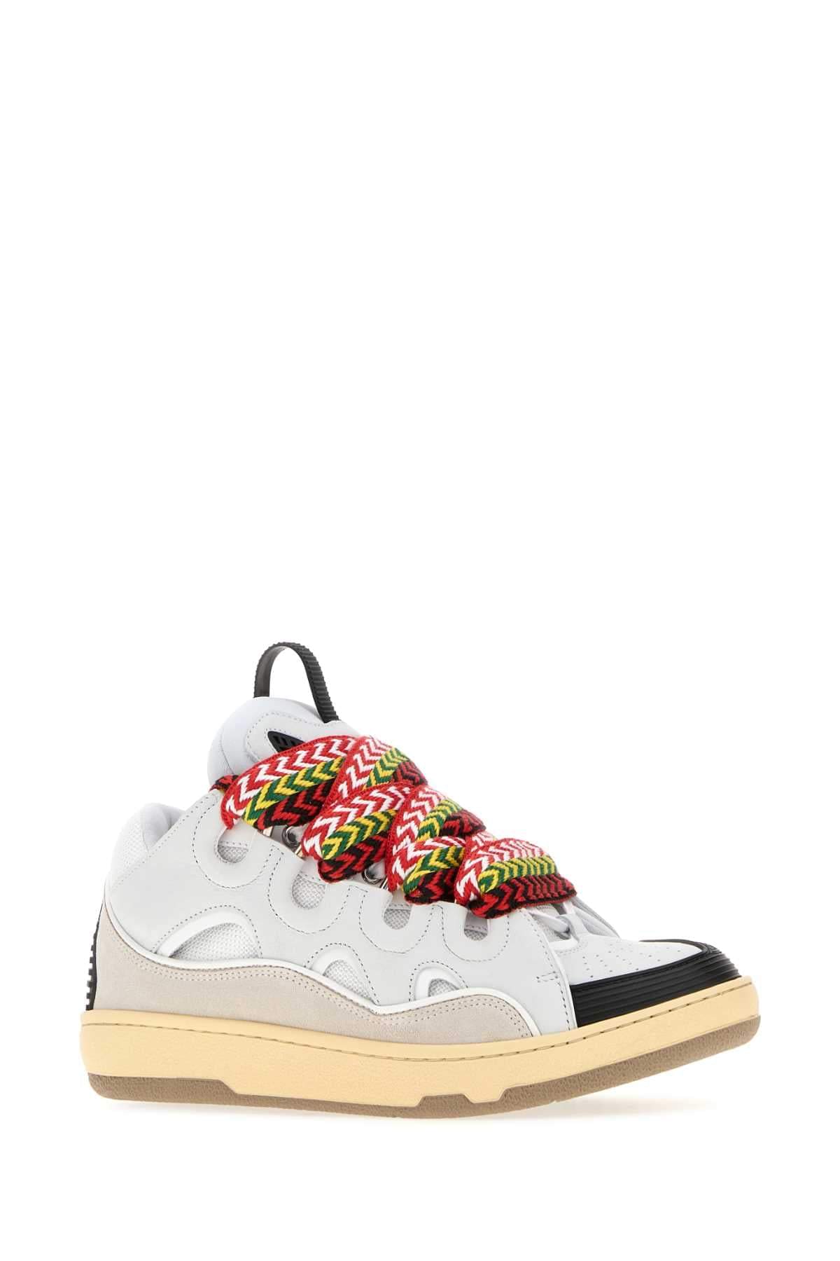 Lanvin Women Multicolor Leather And Fabric Curb Sneakers LANVIN