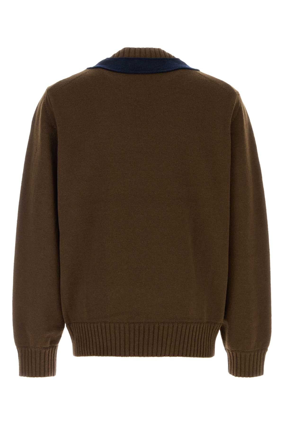 Sacai Men Brown Wool Sweater SACAI