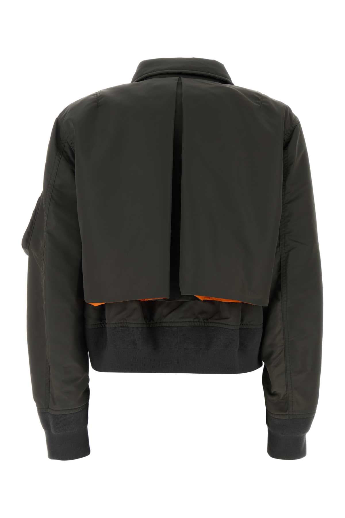 Sacai Women Olive Green Nylon Bomber Jacket SACAI