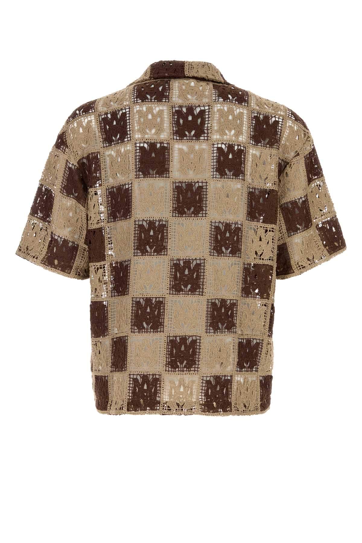 Amiri Men Two-Tone Crochet Shirt AMIRI