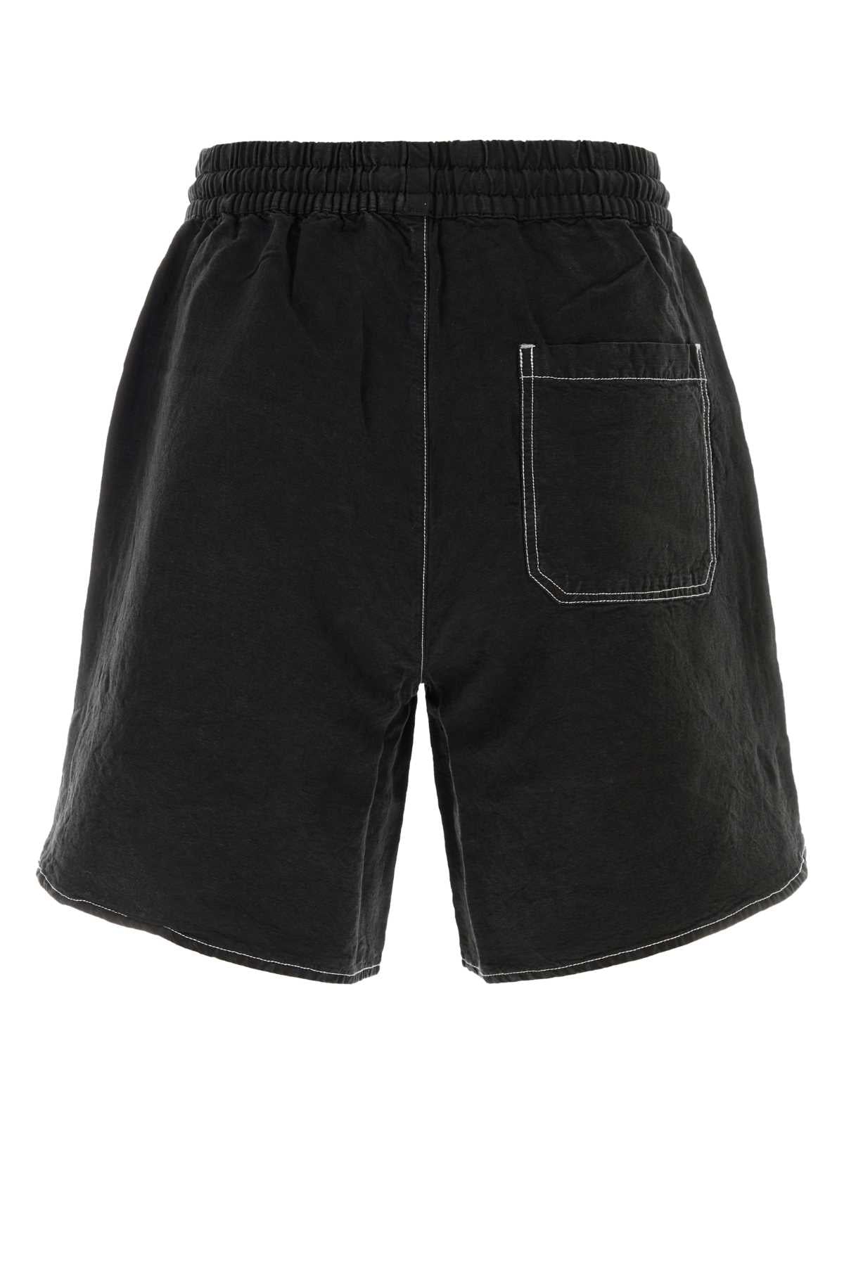 Amiri Men Black Linen Blend Bermuda Shorts AMIRI