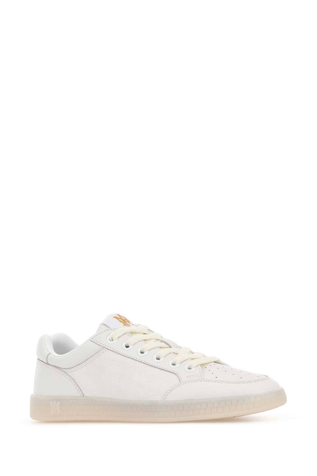 Amiri Men White Leather Blvd Sneakers AMIRI