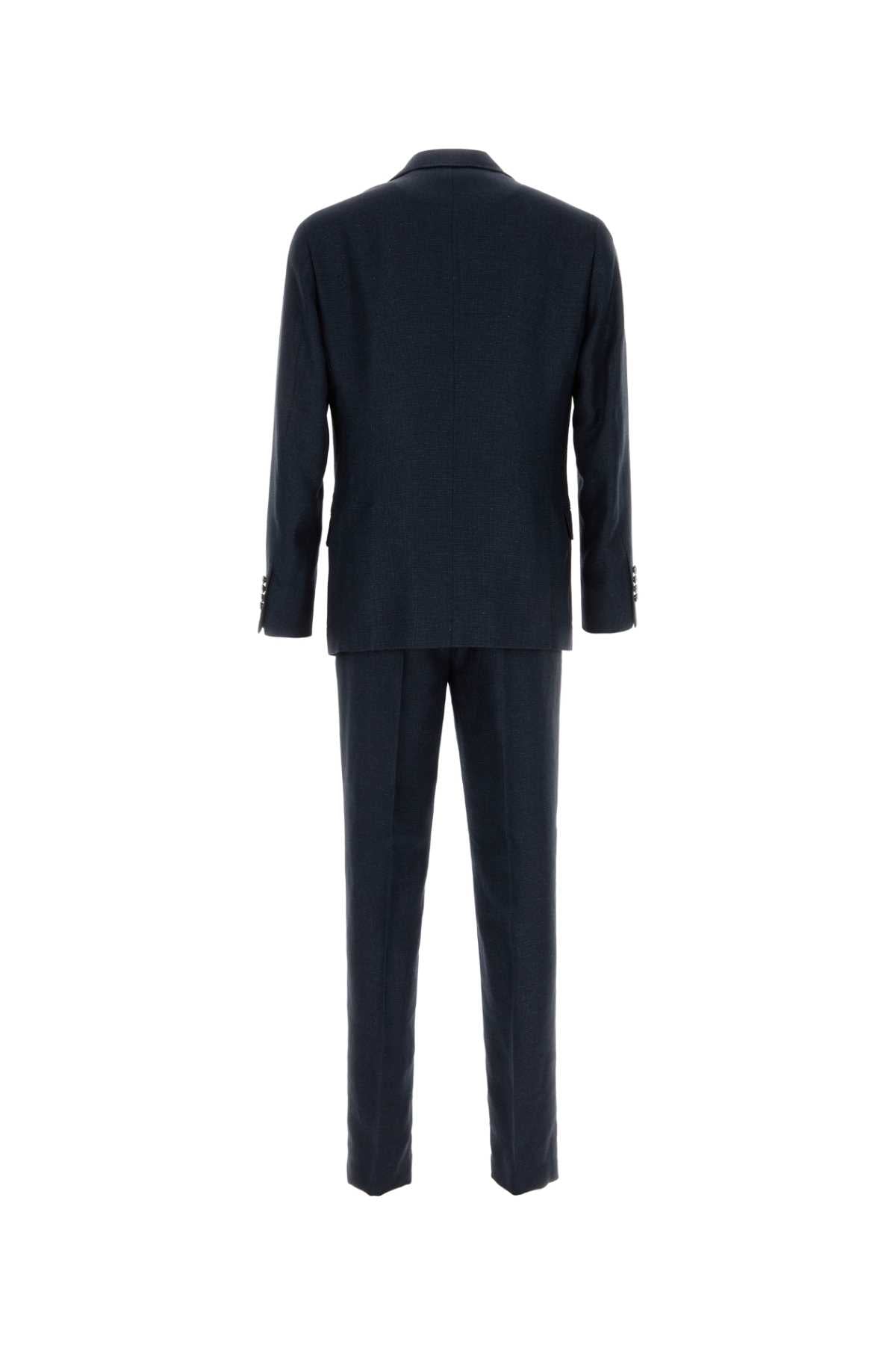 Brunello Cucinelli Men Navy Blue Silk Blend Suit BRUNELLO CUCINELLI