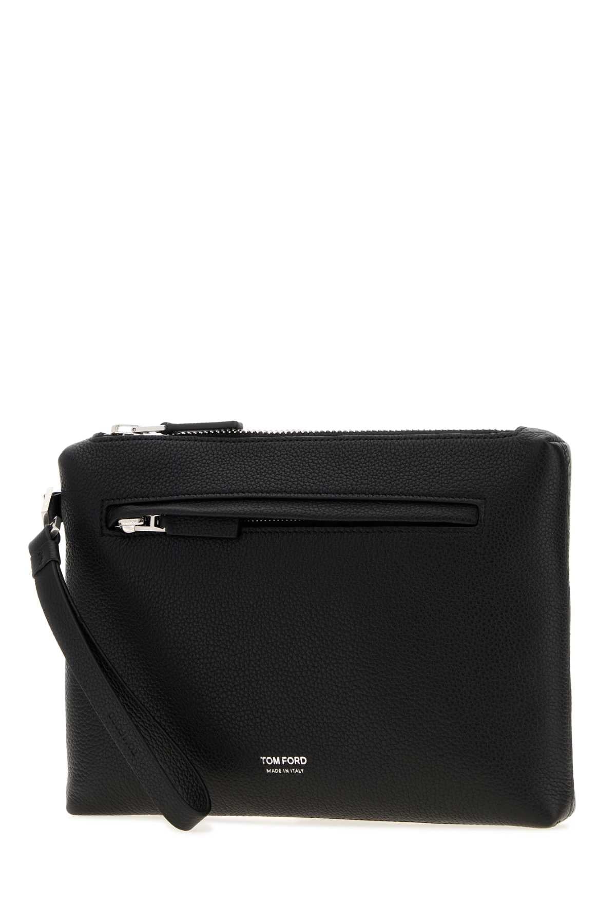 Tom Ford Men Black Leather Clutch TOM FORD