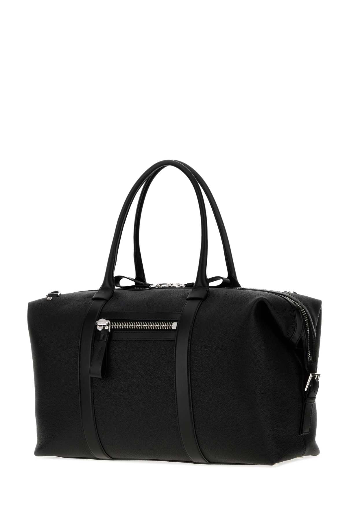 Tom Ford Men Black Leather Travel Bag TOM FORD