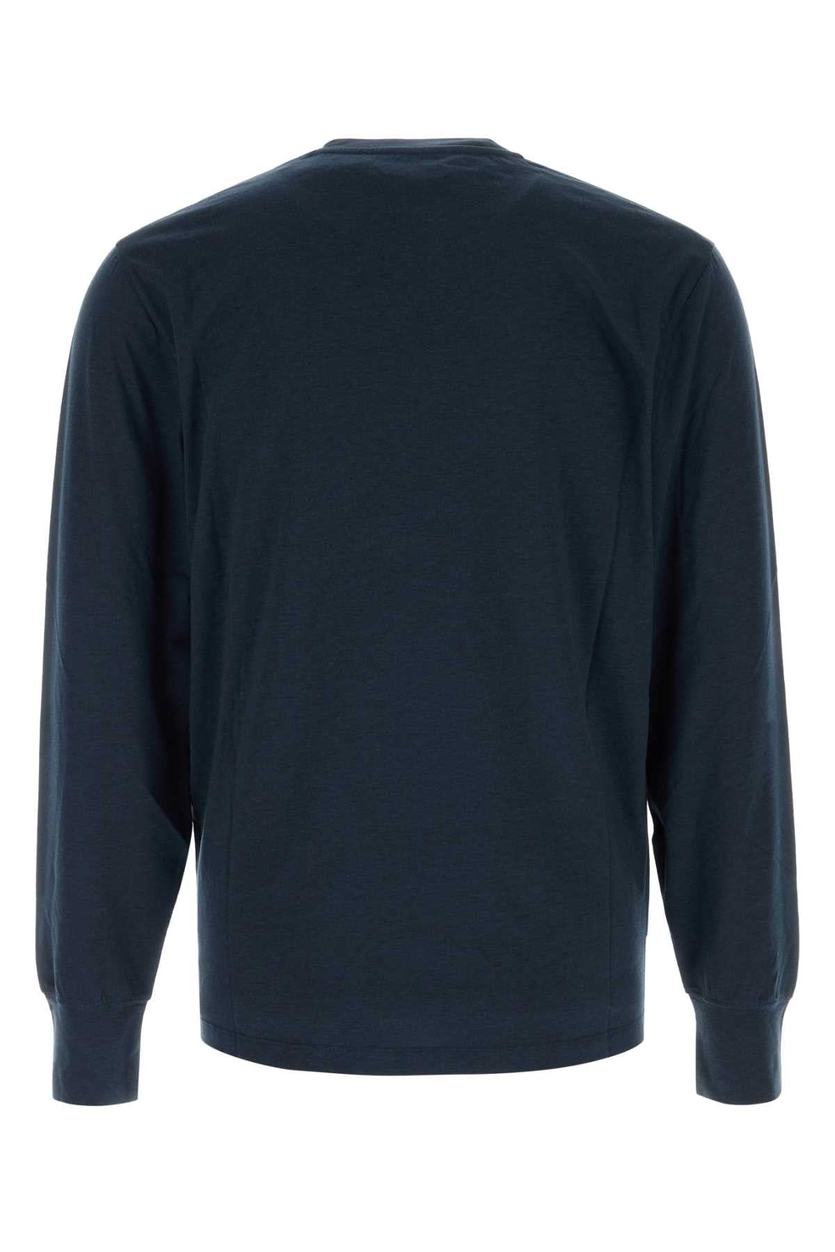 Tom Ford Men Navy Blue Lyocell Blend T-Shirt TOM FORD