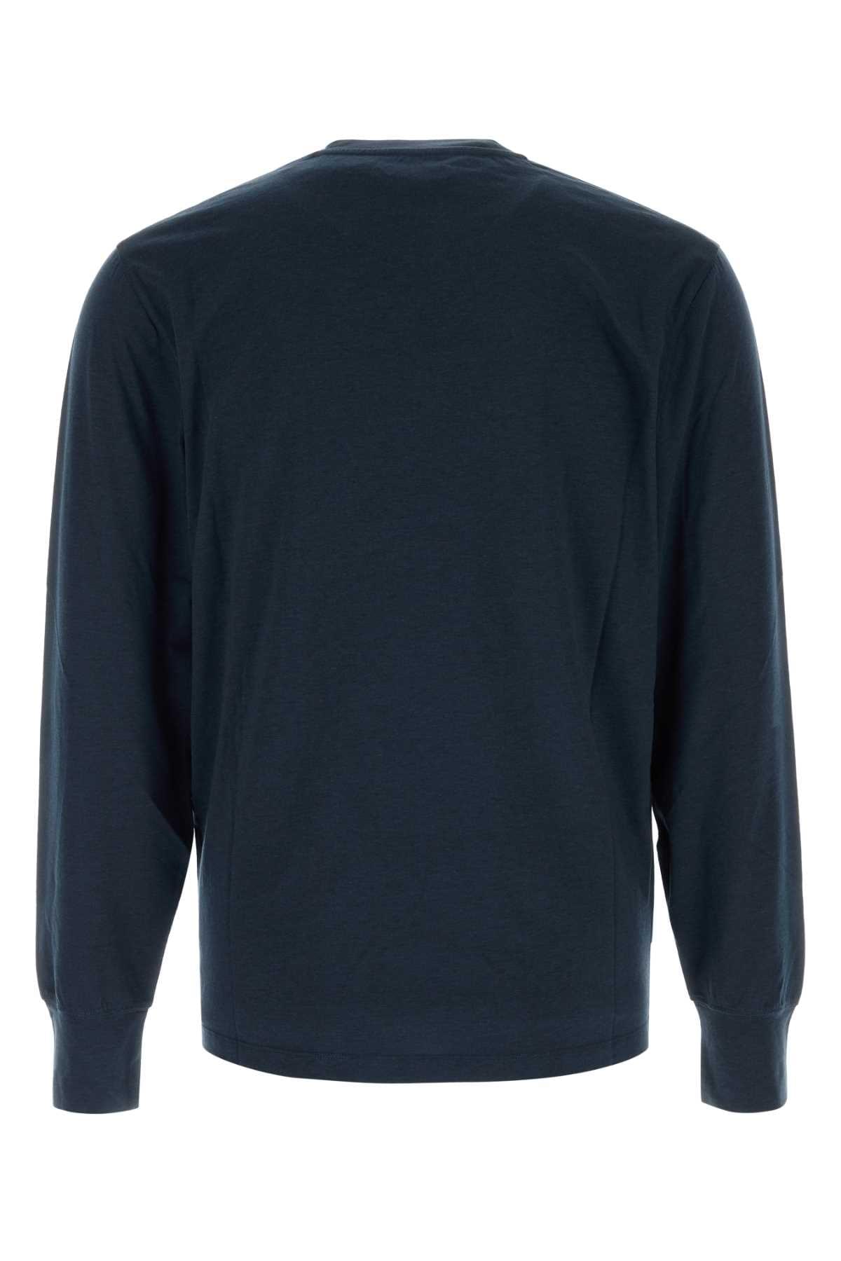 Tom Ford Men Navy Blue Lyocell Blend T-Shirt TOM FORD