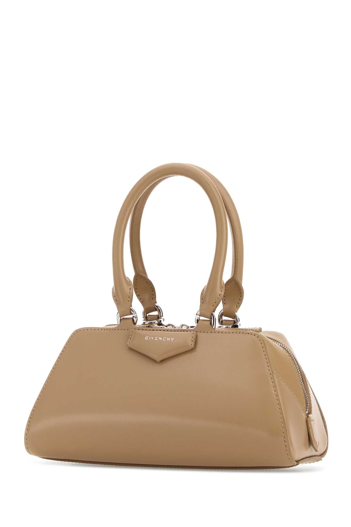 Givenchy Women Beige Leather Mini Antigona East-West Handbag GIVENCHY