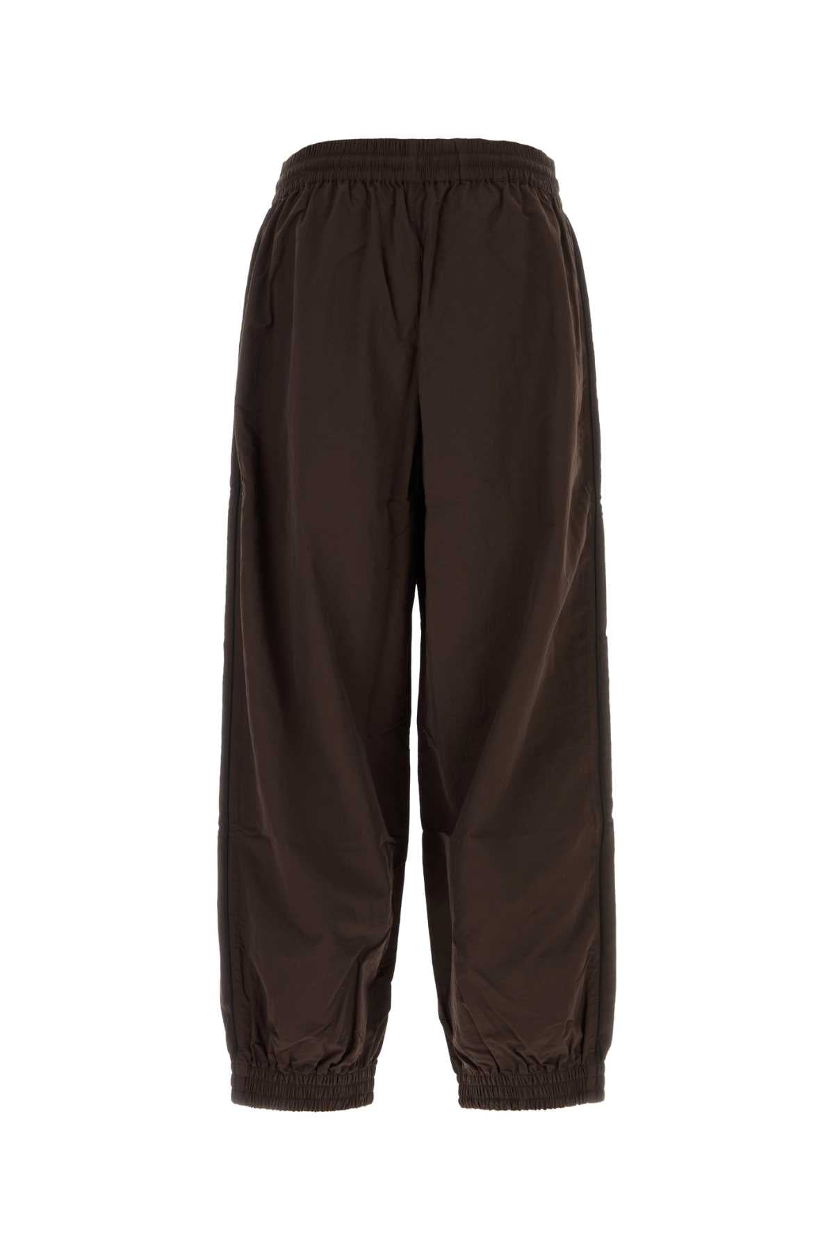Willy Chavarria Men Chocolate Nylon Bad Boy Joggers WILLY CHAVARRIA