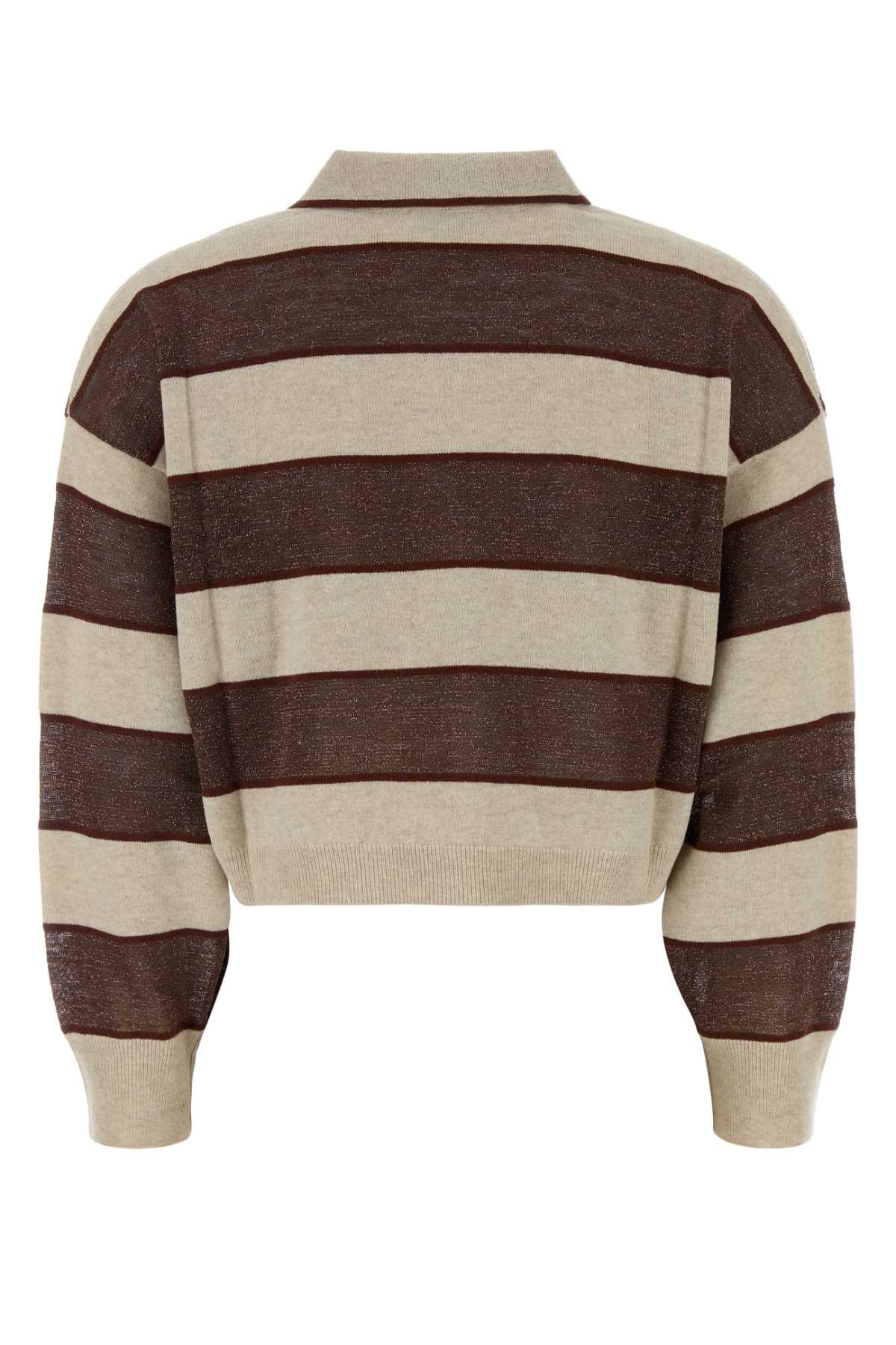 Brunello Cucinelli Women Embroidered Wool Blend Polo Shirt BRUNELLO CUCINELLI