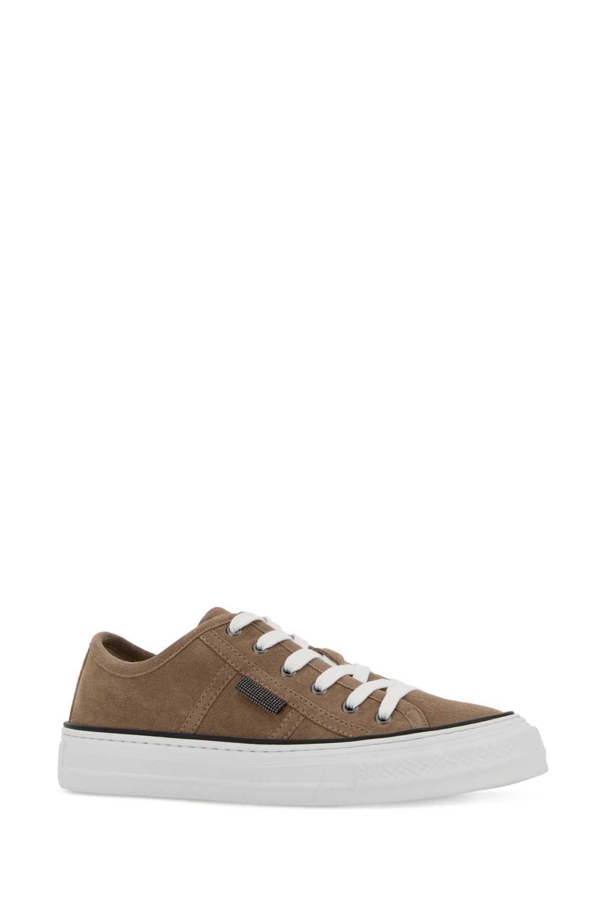 Brunello Cucinelli Women Cappuccino Suede Sneakers BRUNELLO CUCINELLI