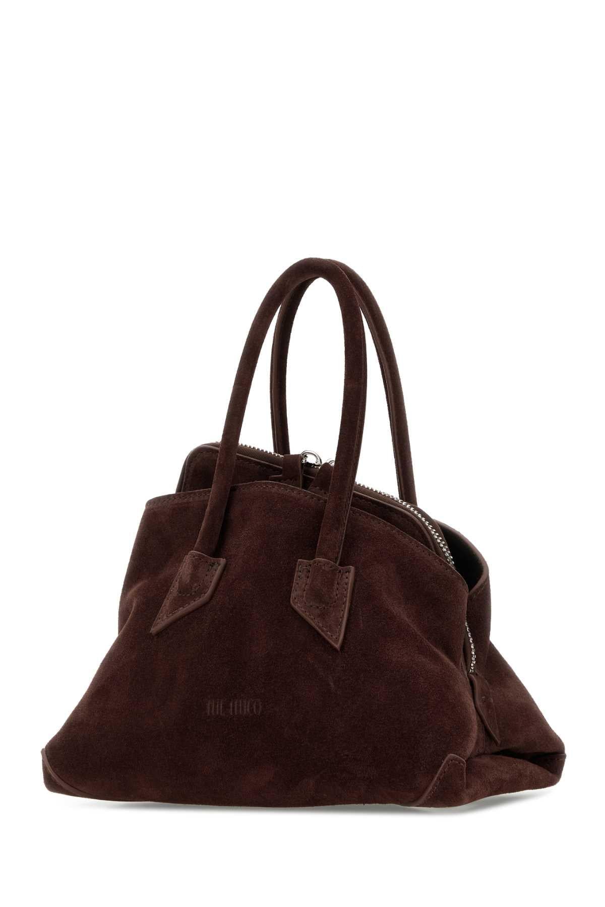 The Attico Women Chocolate Suede Mini La Passeggiata Handbag THE ATTICO