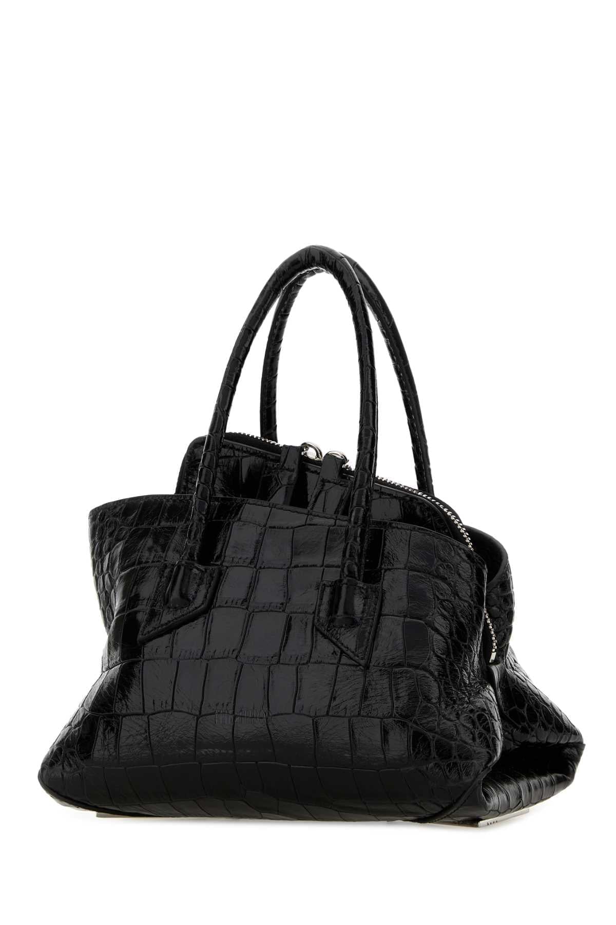 The Attico Women Black Leather Mini La Passeggiata Handbag THE ATTICO