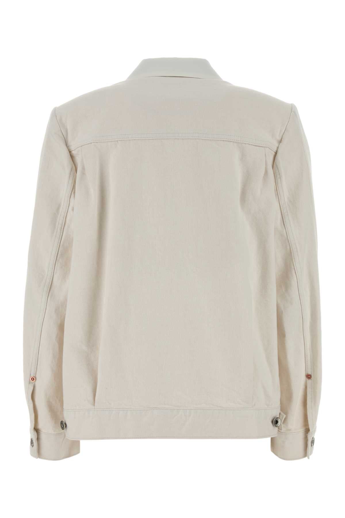 Sacai Women Ivory Twill And Denim Blazer SACAI