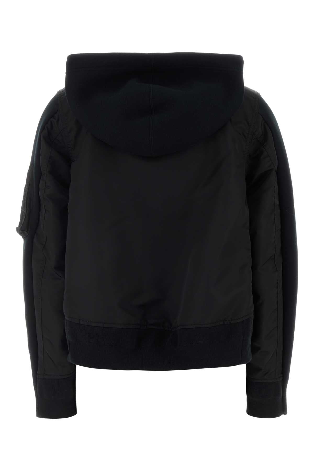 Sacai Women Black Cotton Blend And Nylon Sweatshirt SACAI