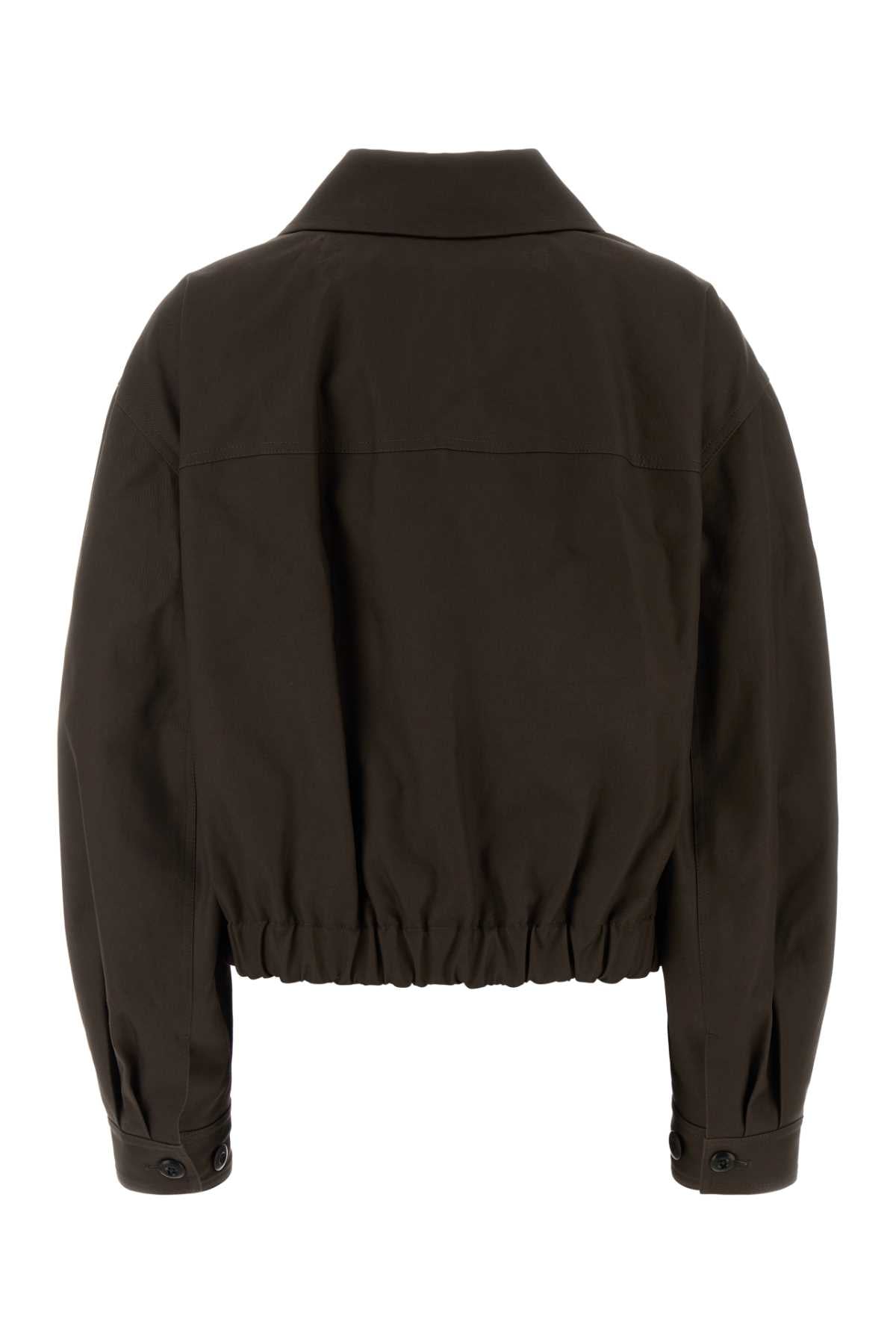 Lemaire Women Chocolate Cotton Bomber Jacket LEMAIRE