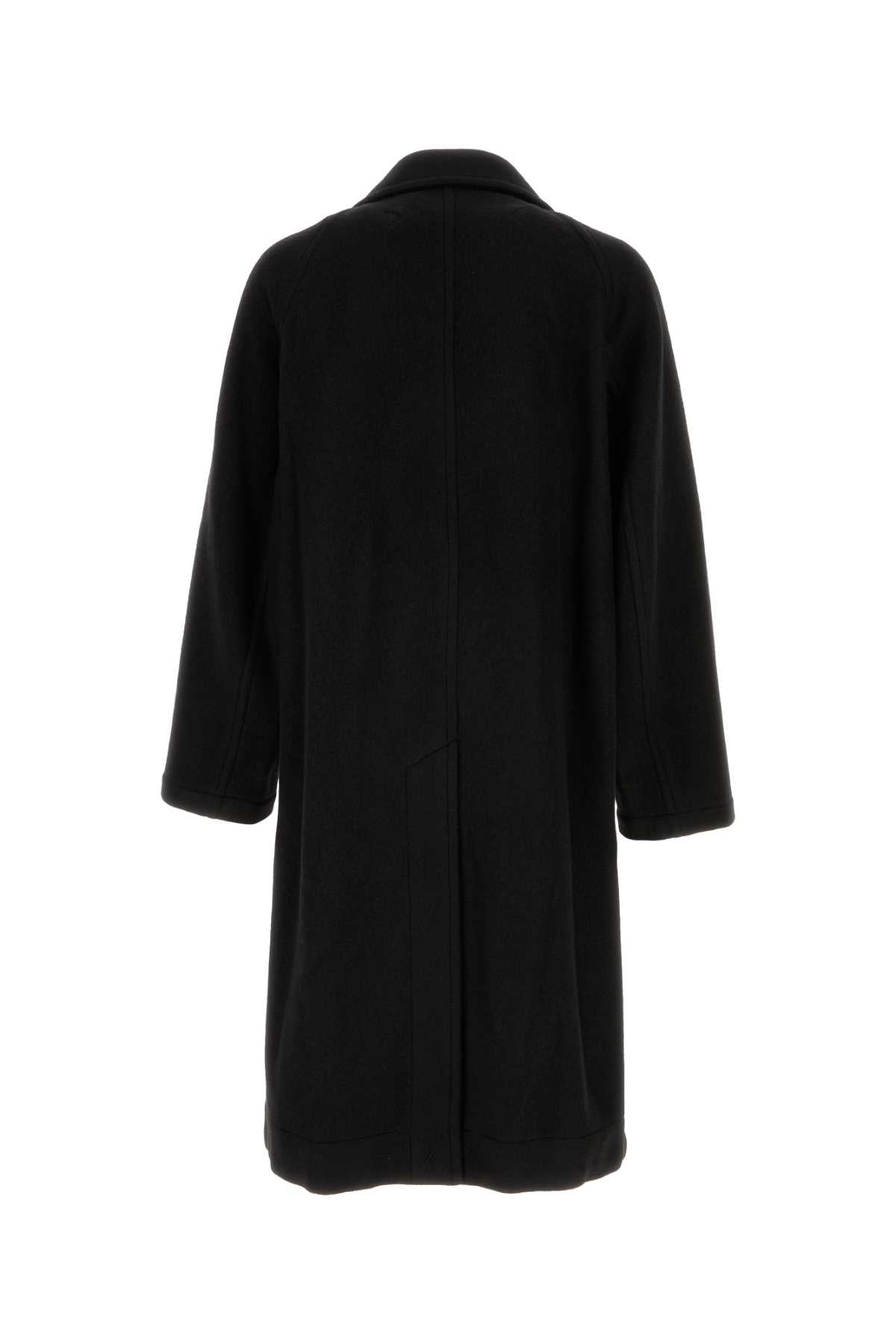 Lemaire Men Black Wool Alpaca Coat LEMAIRE