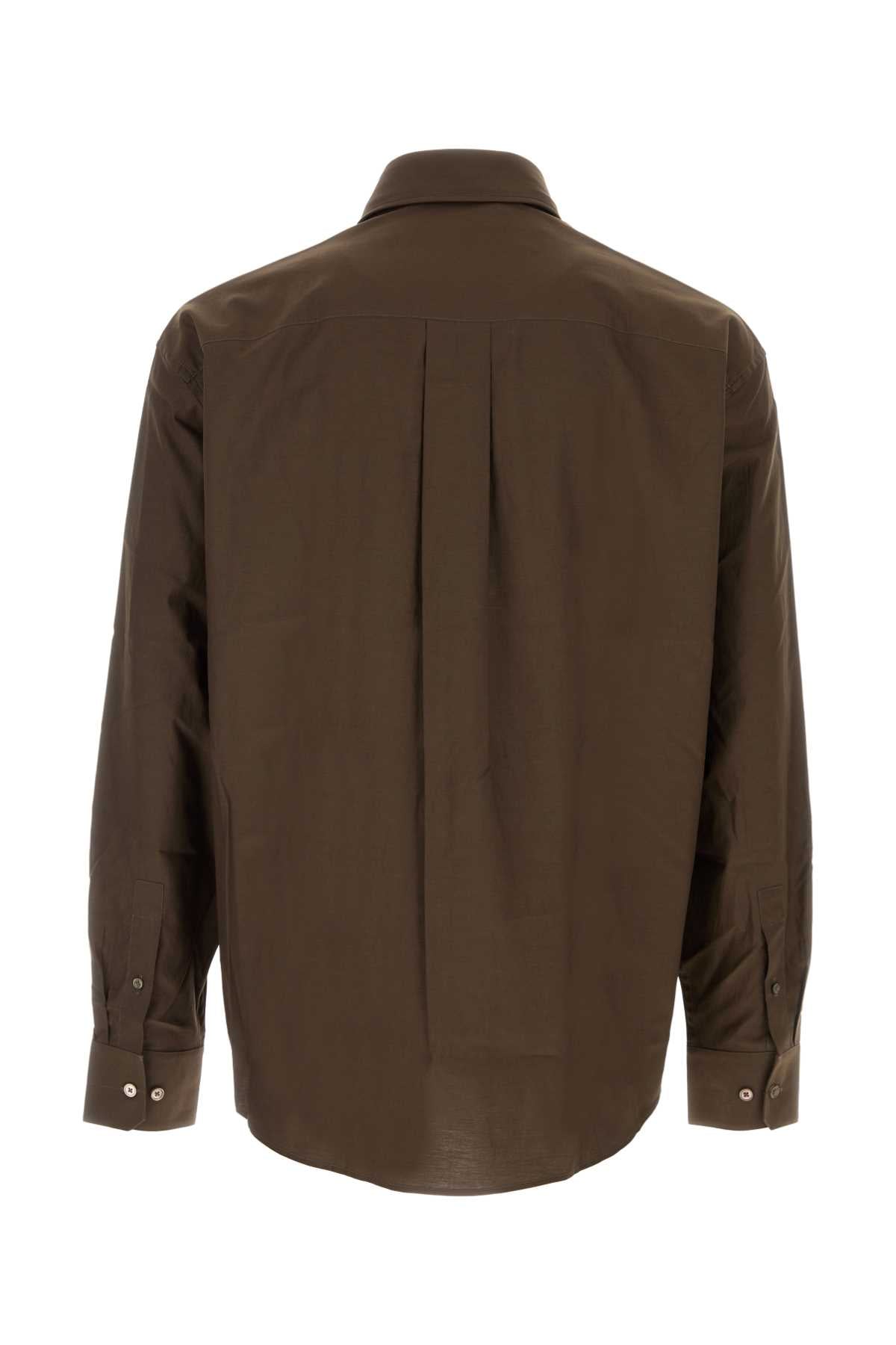 Lemaire Men Brown Poplin Shirt LEMAIRE