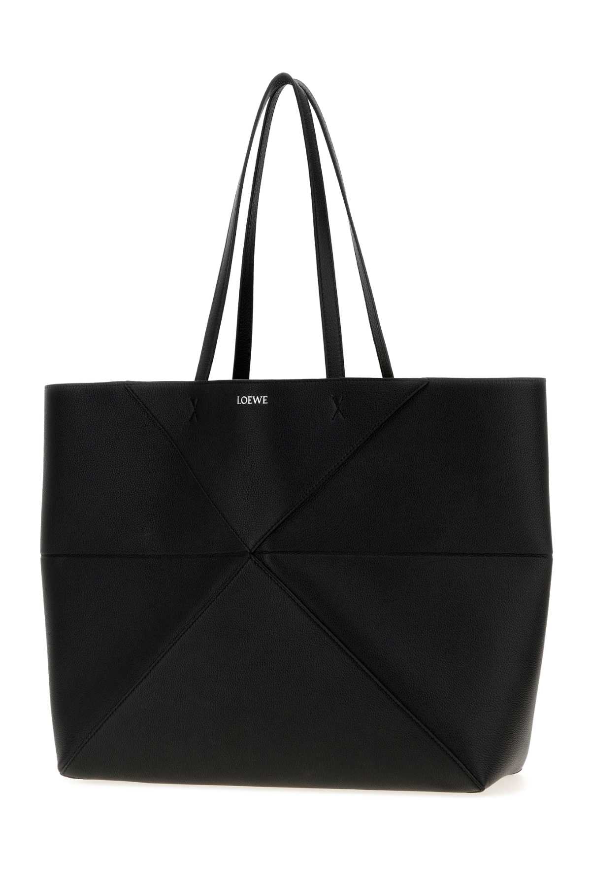 Loewe Women Black Leather Large Puzzle Fold Shopping Bag LOEWE