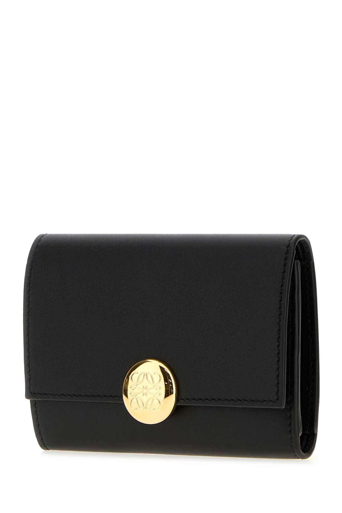 Loewe Women Black Leather Pebble Wallet LOEWE