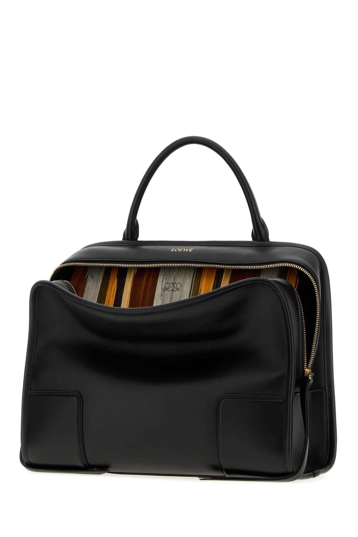 Loewe Women Black Leather Large Amazona 180 Handbag LOEWE