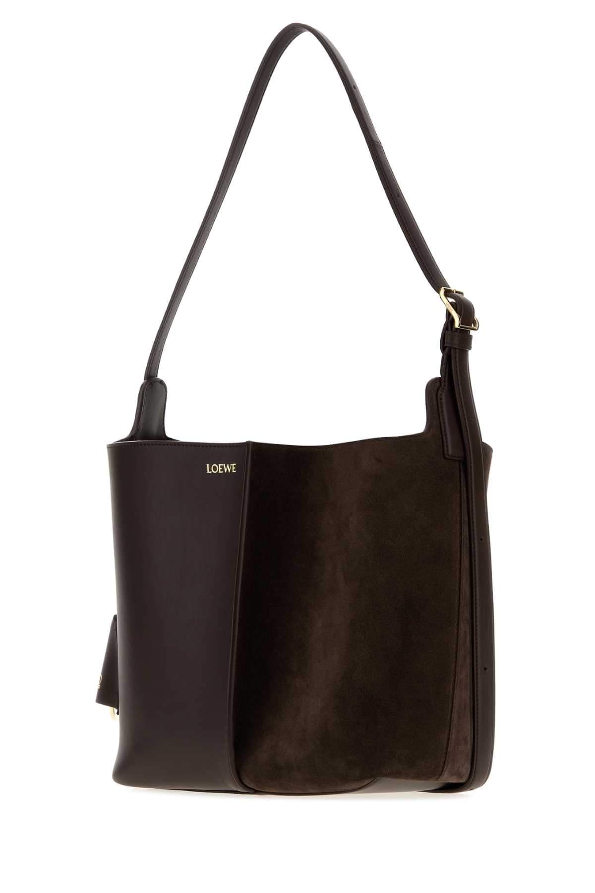 Loewe Women Brown Leather And Suede Medium Bilbao Bucket Bag LOEWE