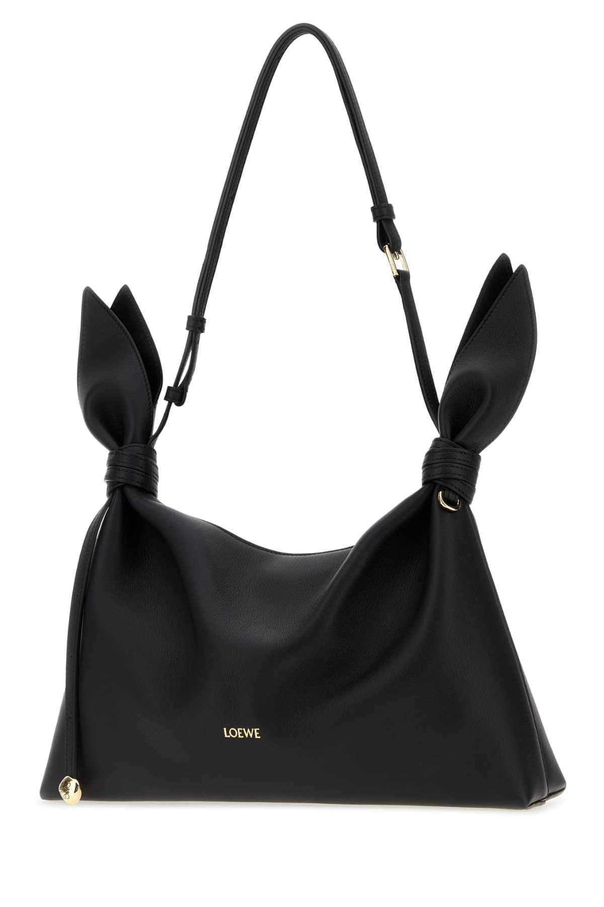 Loewe Women Black Leather Medium Scarf Shoulder Bag LOEWE