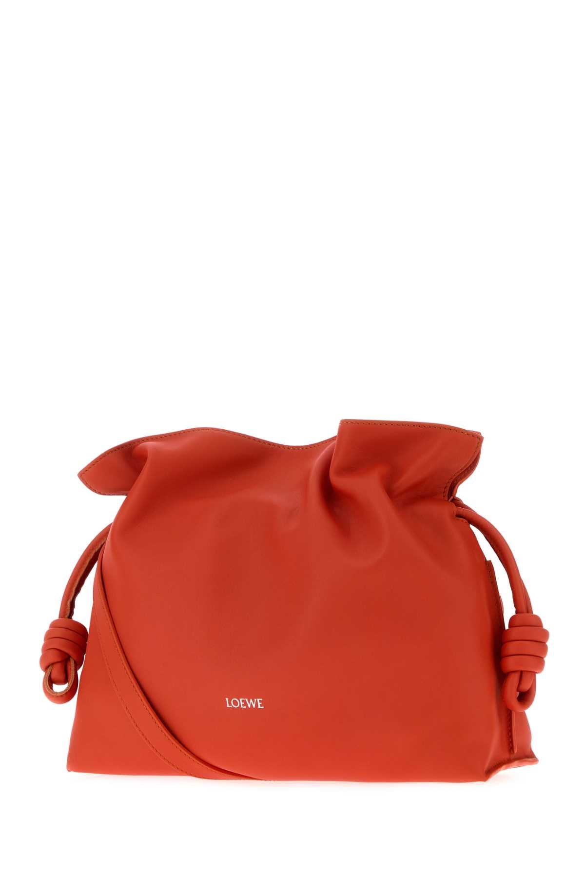 Loewe Women Orange Nappa Leather Medium Flamenco Clutch LOEWE