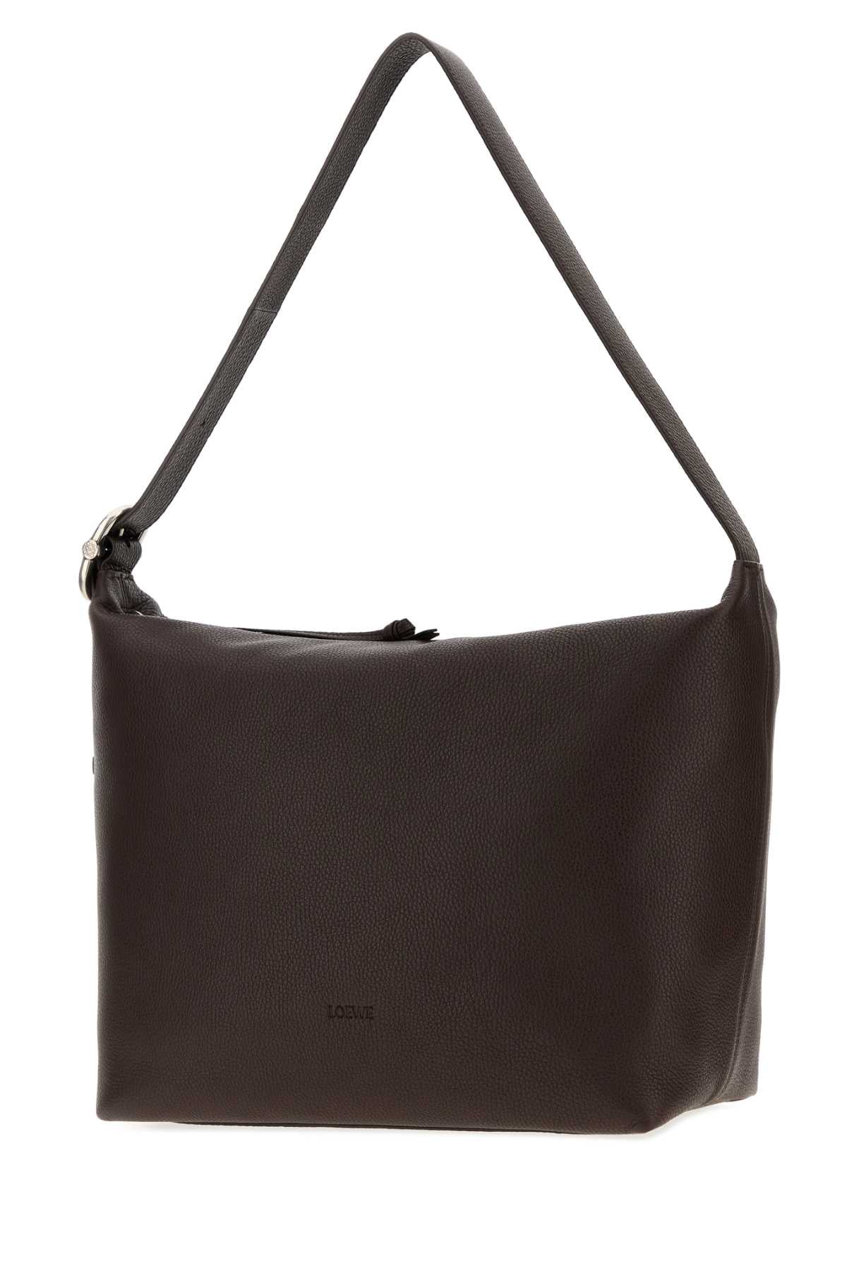 Loewe Men Brown Leather Large Loop Shopping Bag LOEWE