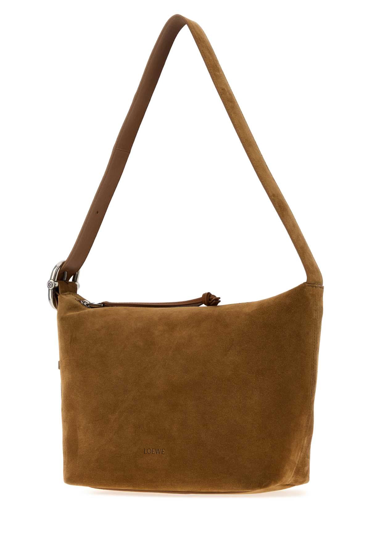 Loewe Men Brown Suede Loop Crossbody Bag LOEWE