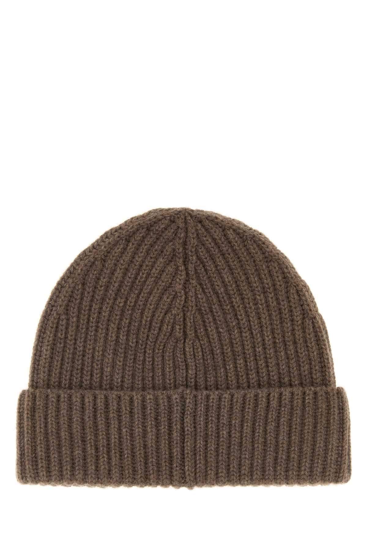 Loewe Men Brown Cashmere Beanie Hat LOEWE