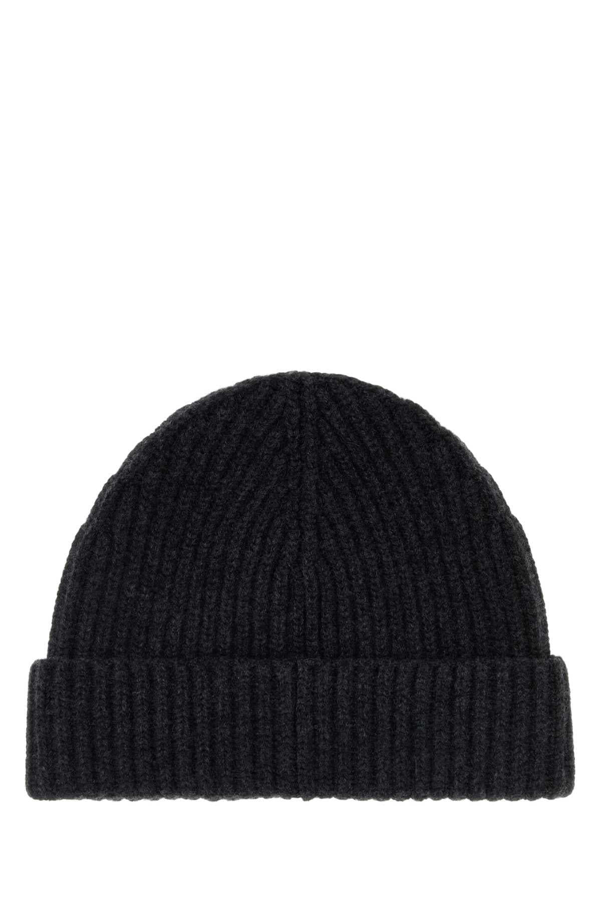Loewe Men Black Cashmere Beanie Hat LOEWE