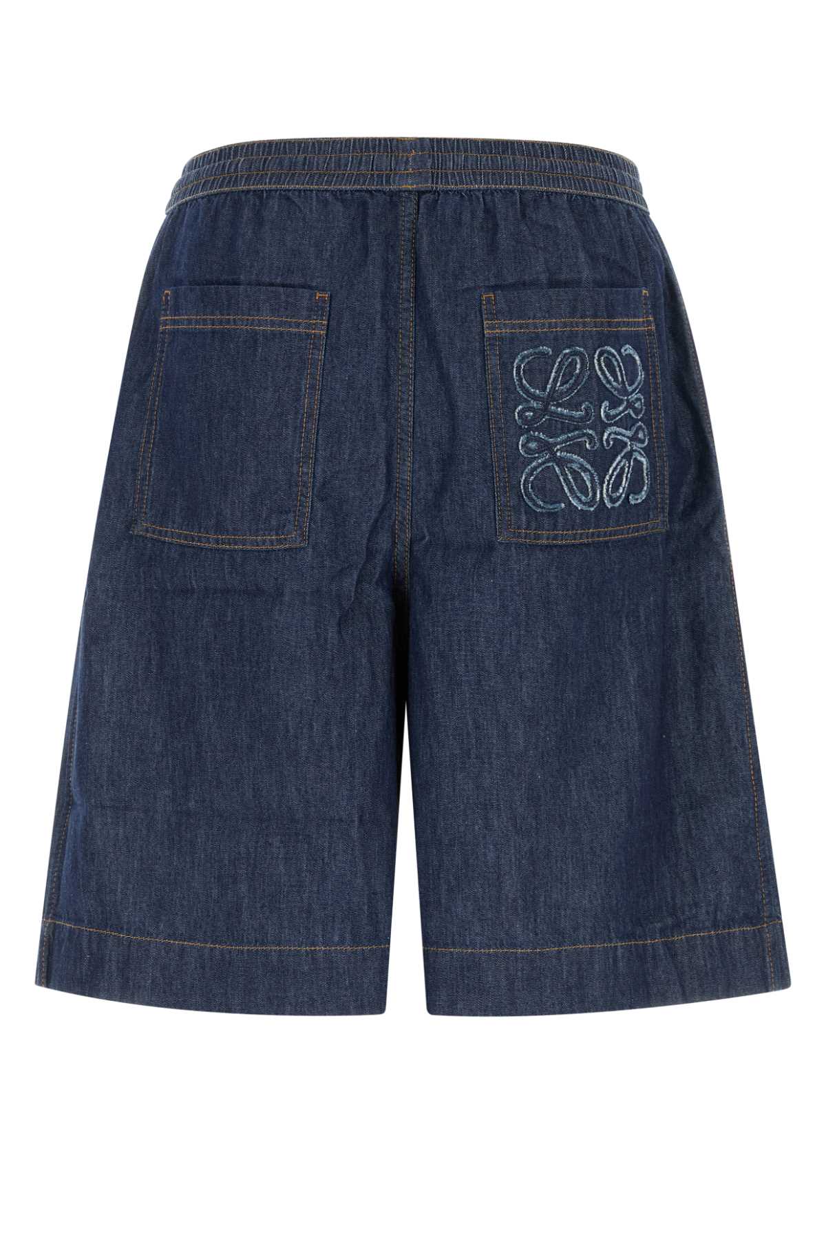 Loewe Men Blue Chambray Bermuda Shorts LOEWE