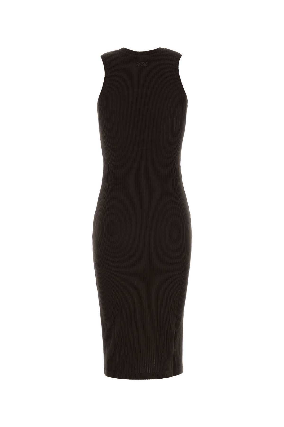 Loewe Women Chocolate Stretch Cotton Dress LOEWE