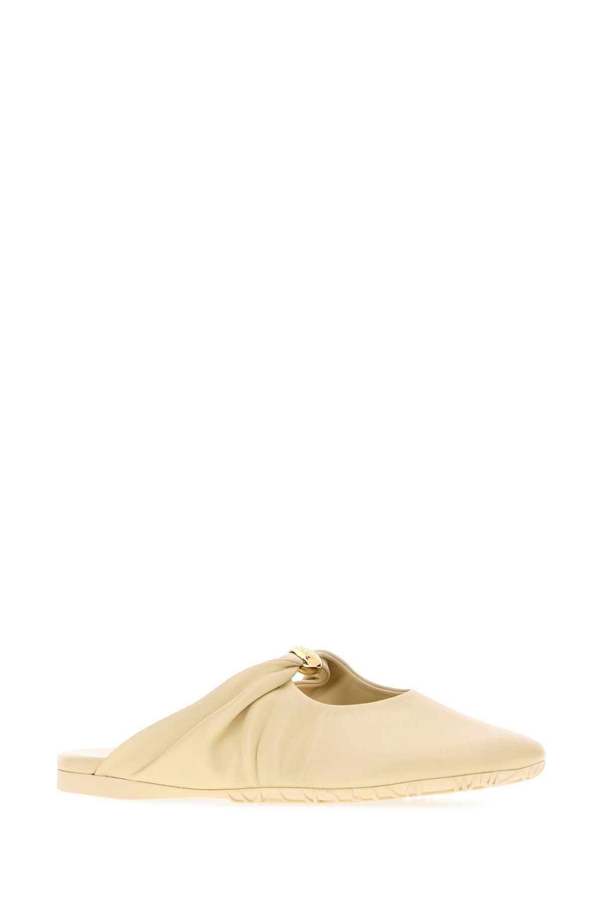Loewe Women Cream Nappa Leather Pebble Ballerinas LOEWE