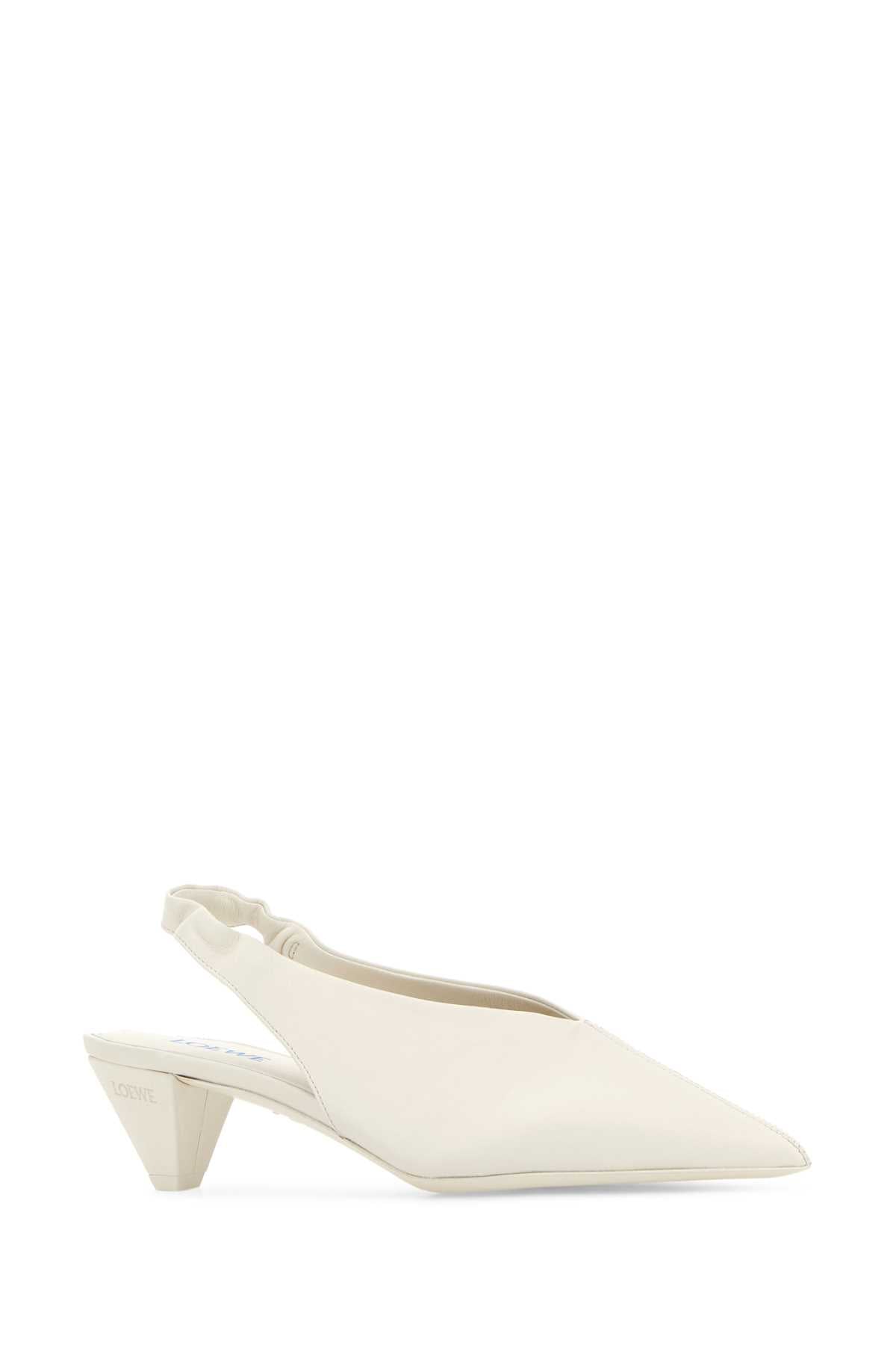 Loewe Women White Leather Origami Cubic Pumps LOEWE