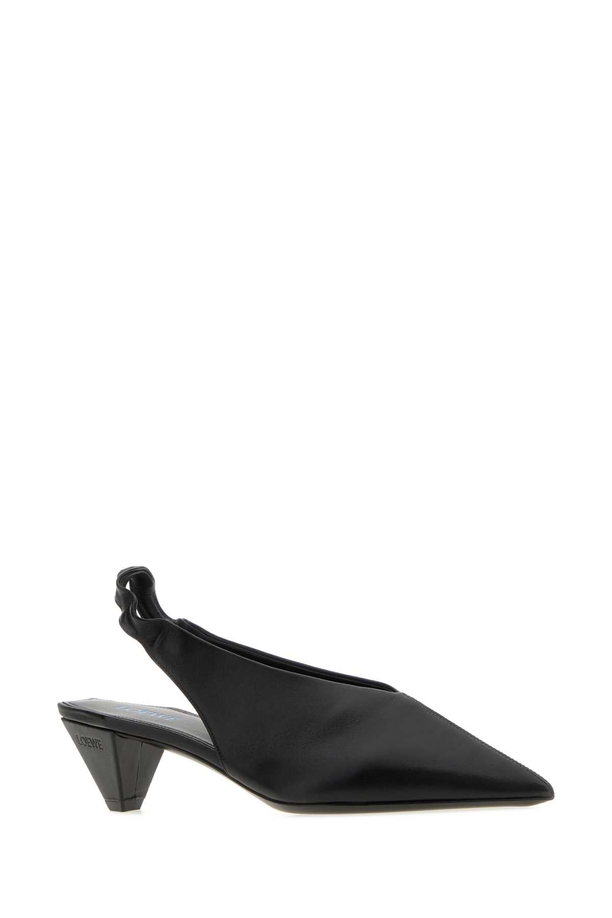 Loewe Women Black Leather Origami Cubic Pumps LOEWE