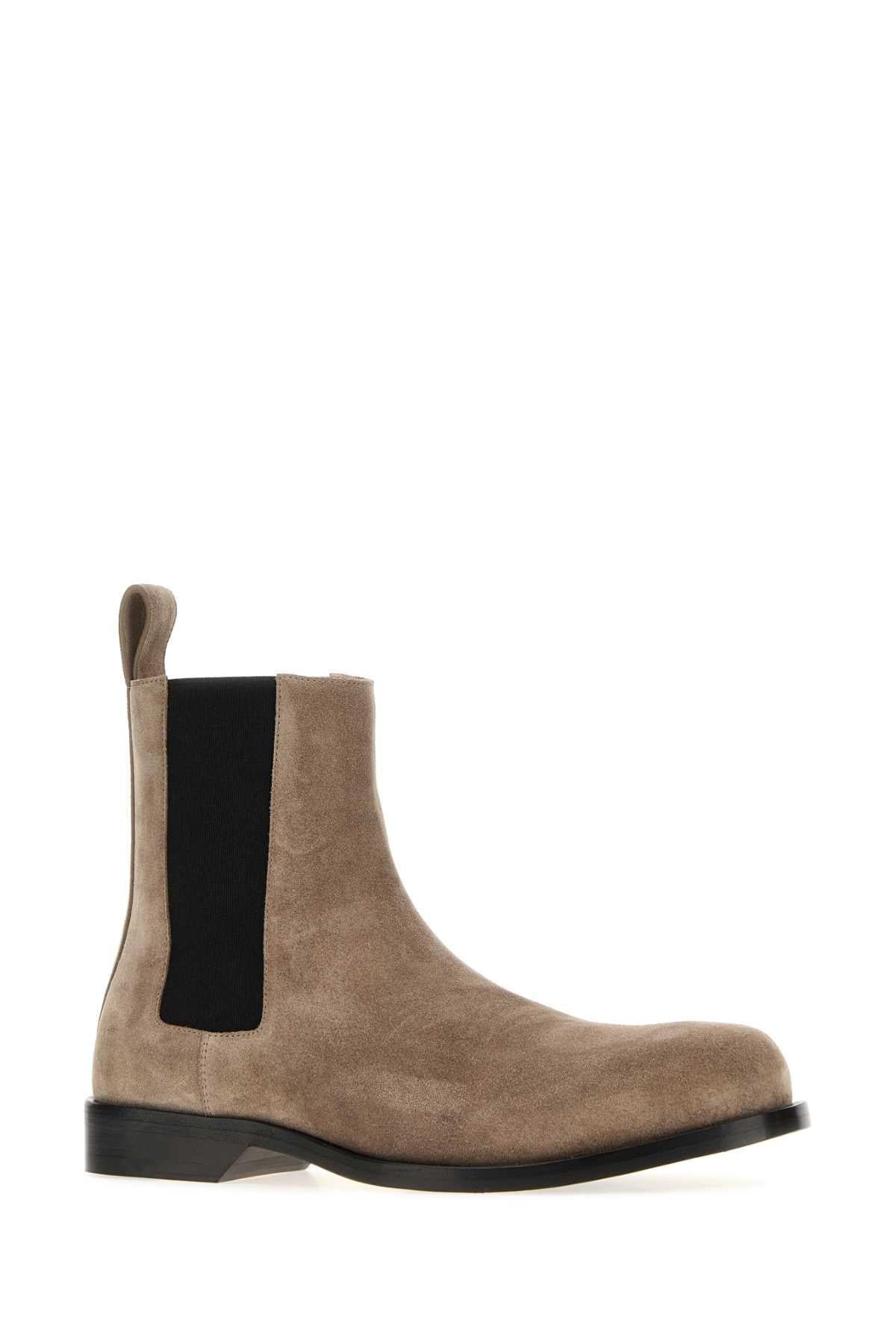 Loewe Men Dove Grey Suede Bobine Chelsea Ankle Boots LOEWE