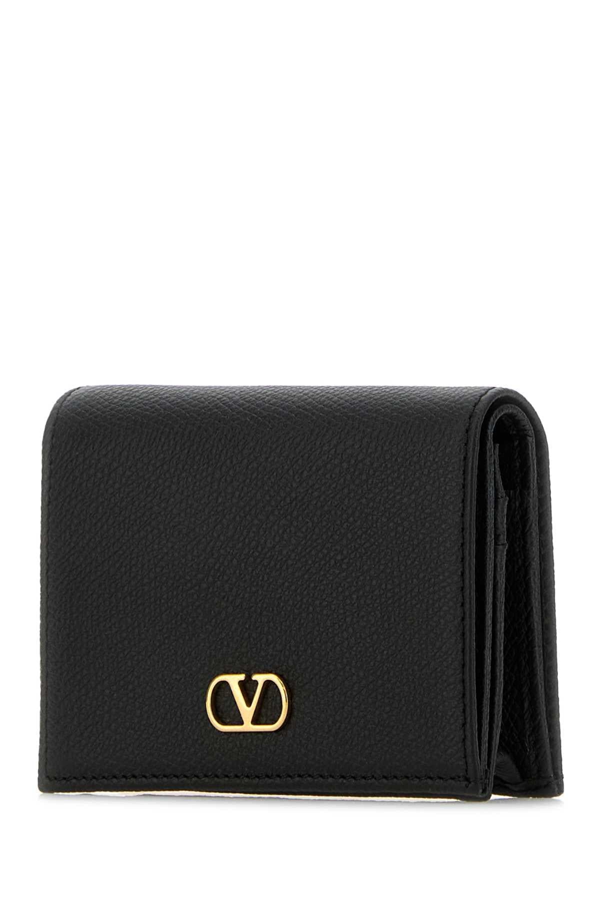 Valentino Garavani Women Black Leather Vlogo Wallet VALENTINO GARAVANI