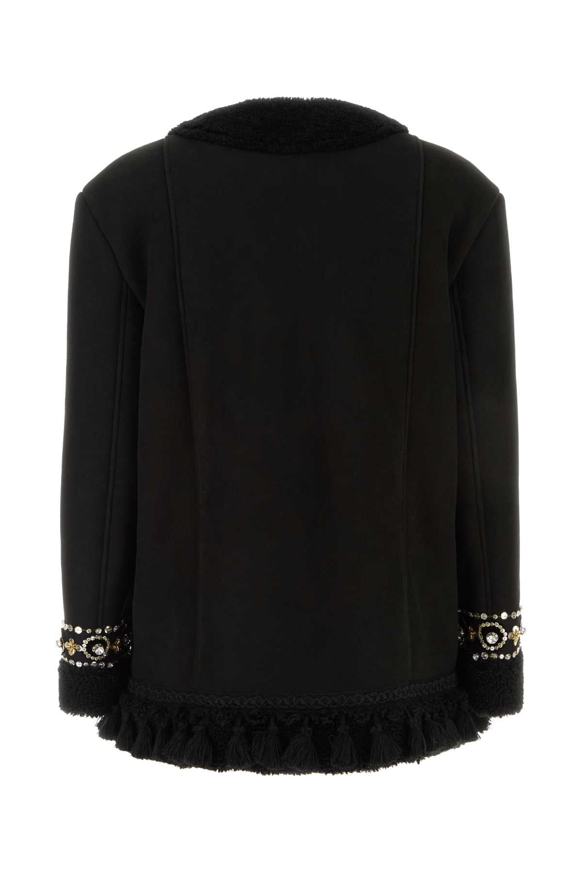 Valentino Garavani Women Black Shearling Jacket VALENTINO GARAVANI