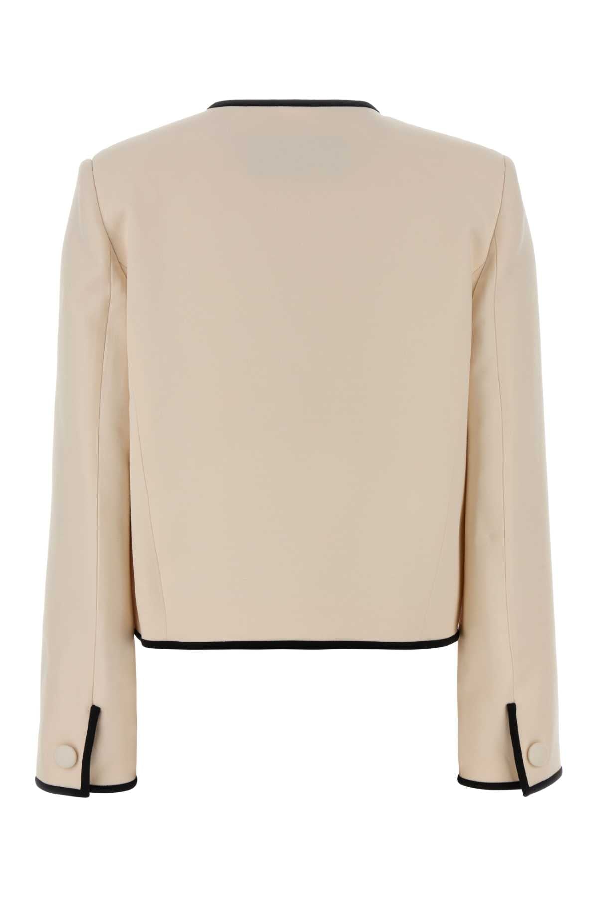 Valentino Garavani Women Cream Wool Blend Jacket VALENTINO GARAVANI